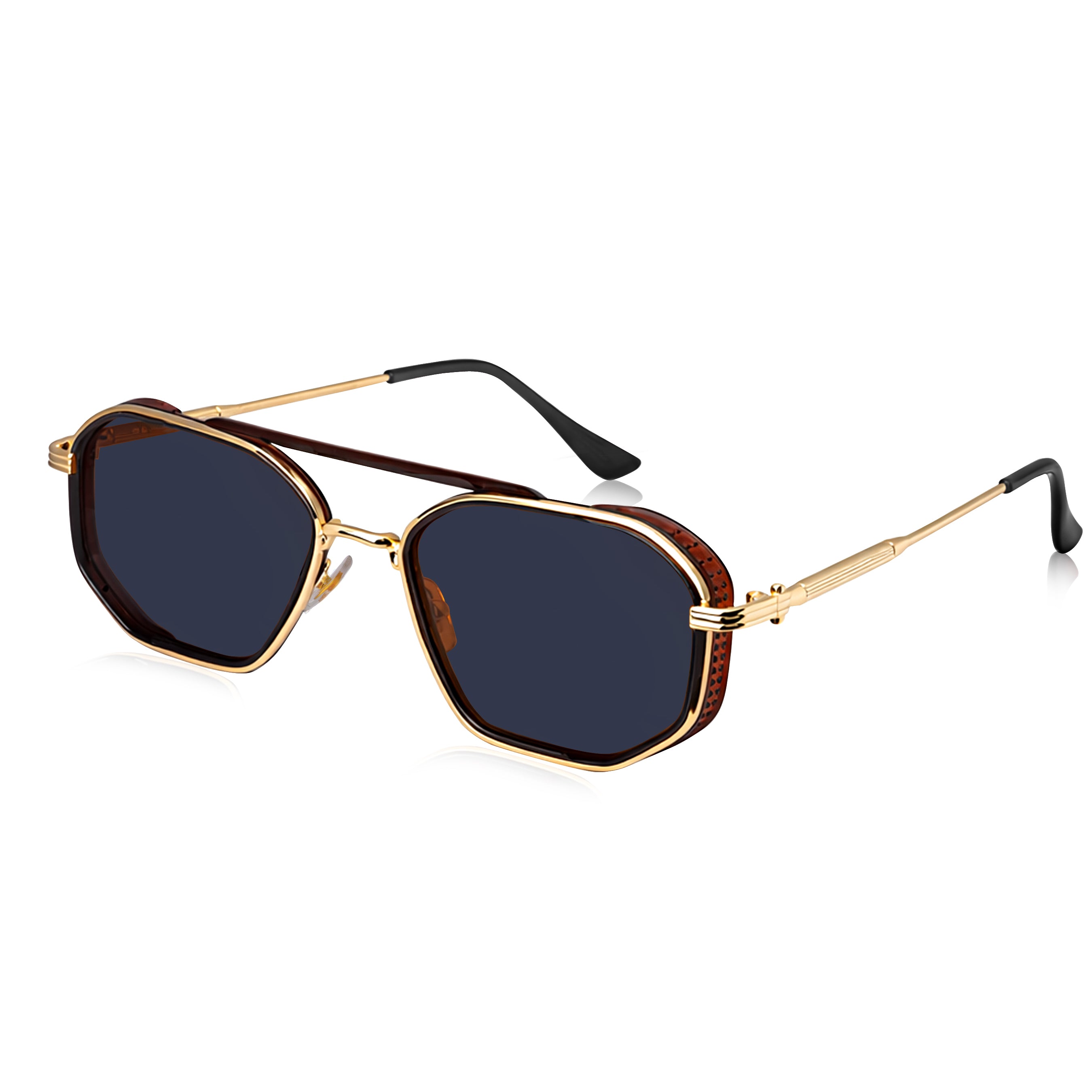 Dervin UV Protected Square Sunglasses for Men & Women, Black Gradient Lens, Polycarbonate Frame, Classic Style, Everyday Wear