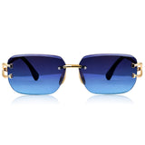 Dervin UV Protected Retro Rectangular Rimless Sunglasses for Men and Women