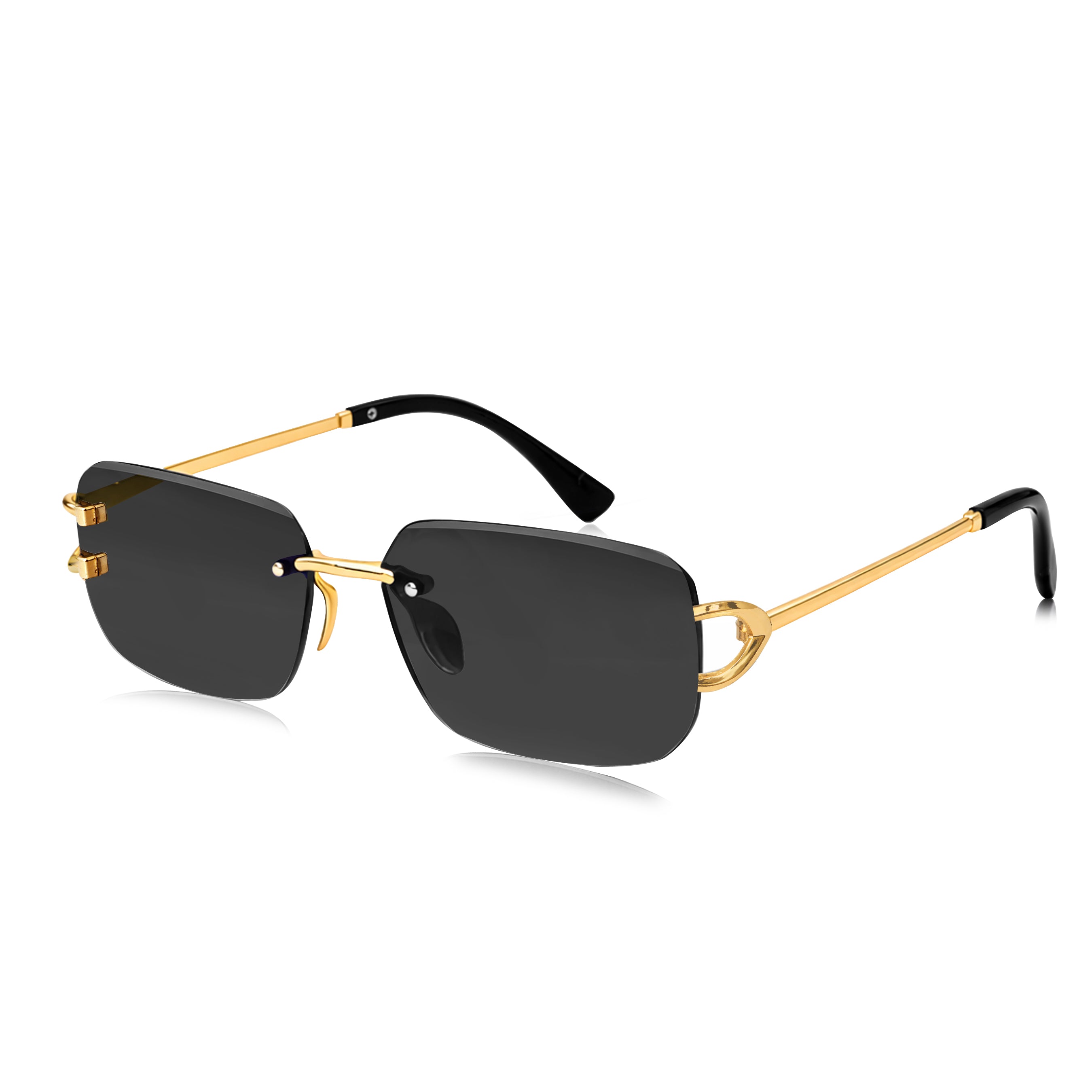 Dervin UV Protected Retro Rectangular Rimless Sunglasses for Men and Women