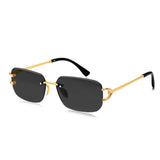 Dervin UV Protected Retro Rectangular Rimless Sunglasses for Men and Women