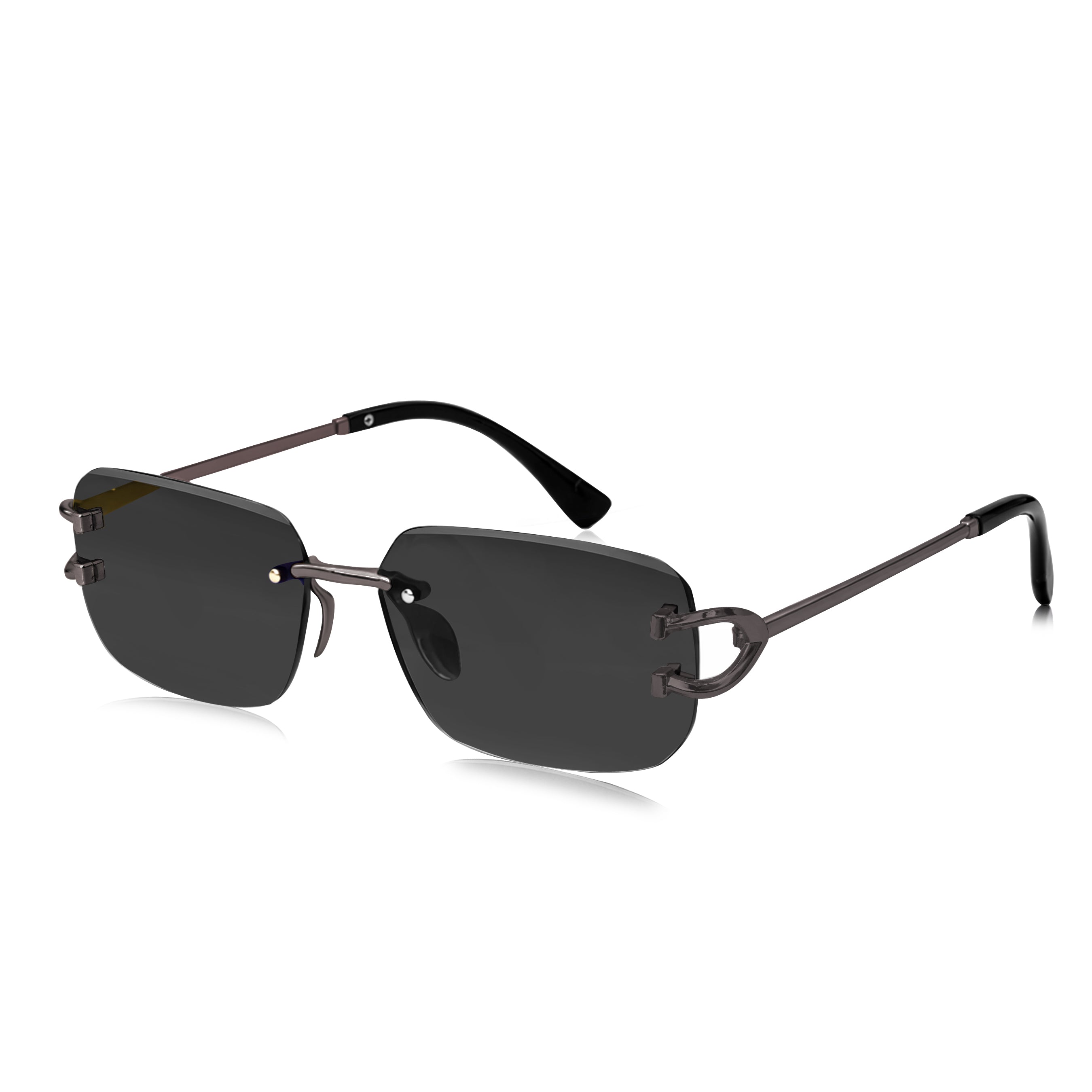Dervin UV Protected Retro Rectangular Rimless Sunglasses for Men and Women