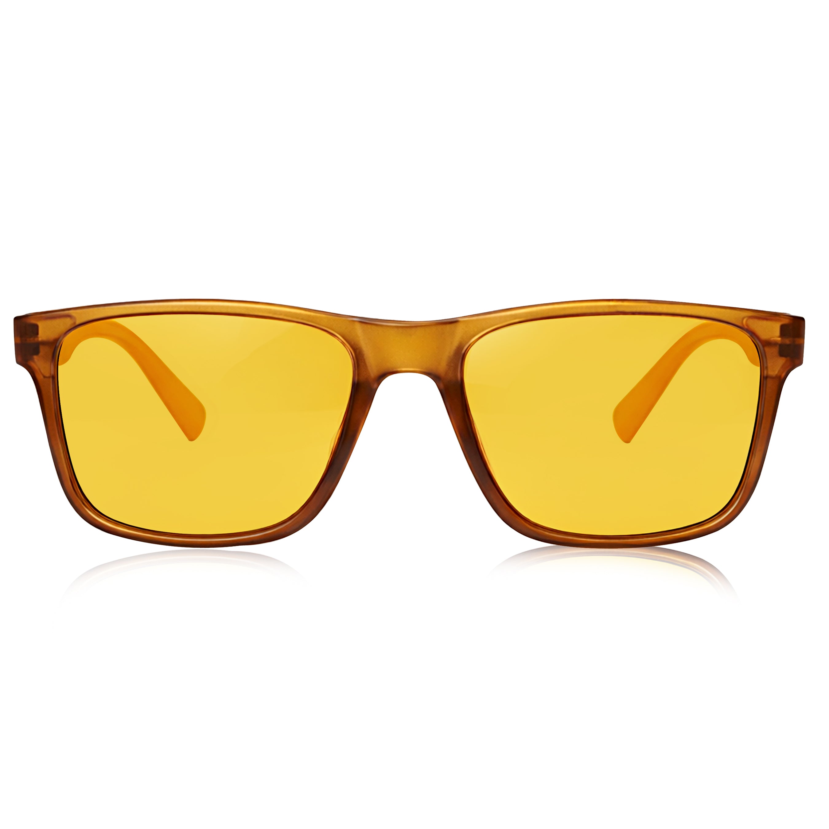 Dervin UV Protected Yellow Lens Driving Polarized Square Sunglasses for Men & Women (Yellow)