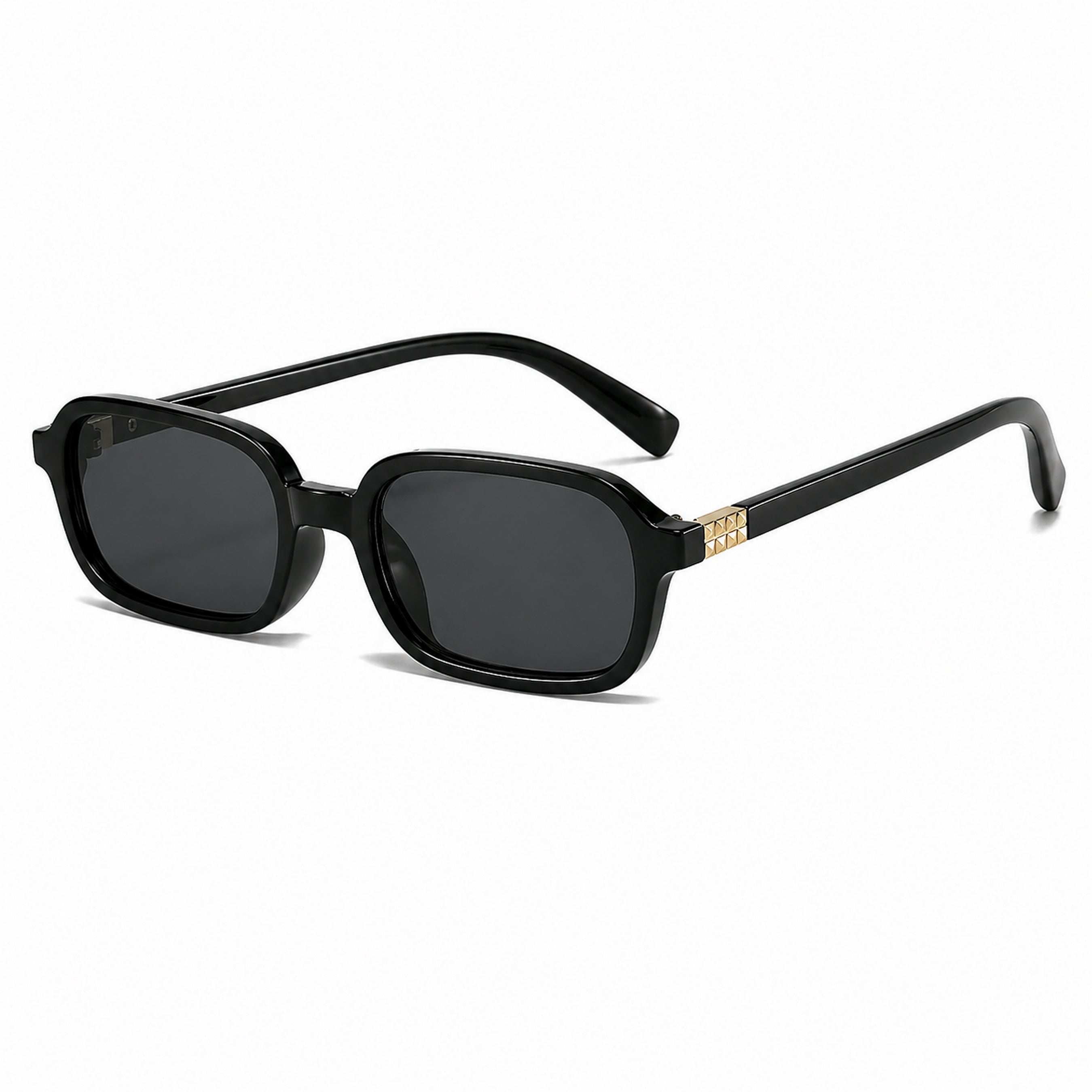 Dervin Rectangular Sunglasses for Men & Women | Stylish Trending Lightweight Fashion Sunglasses | UV400 Protection (Black)
