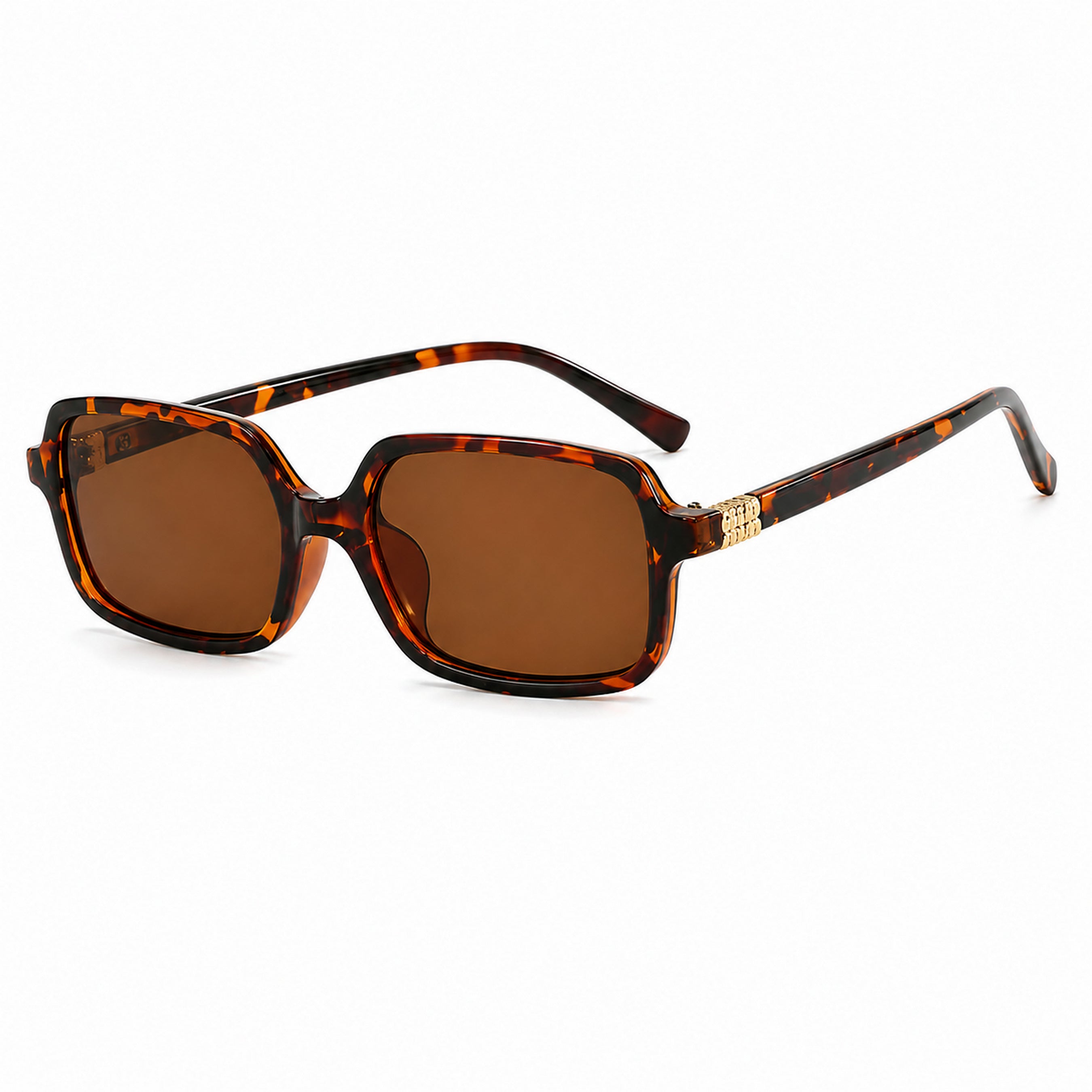 Dervin Rectangular Sunglasses for Men & Women | Stylish Trending Lightweight Fashion Sunglasses | UV400 Protection (Black)