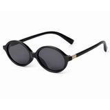Dervin Retro Oval Sunglasses For Women & Men | Trending, Stylish & Fashion Sunglasses | UV 400 Protection (Black)