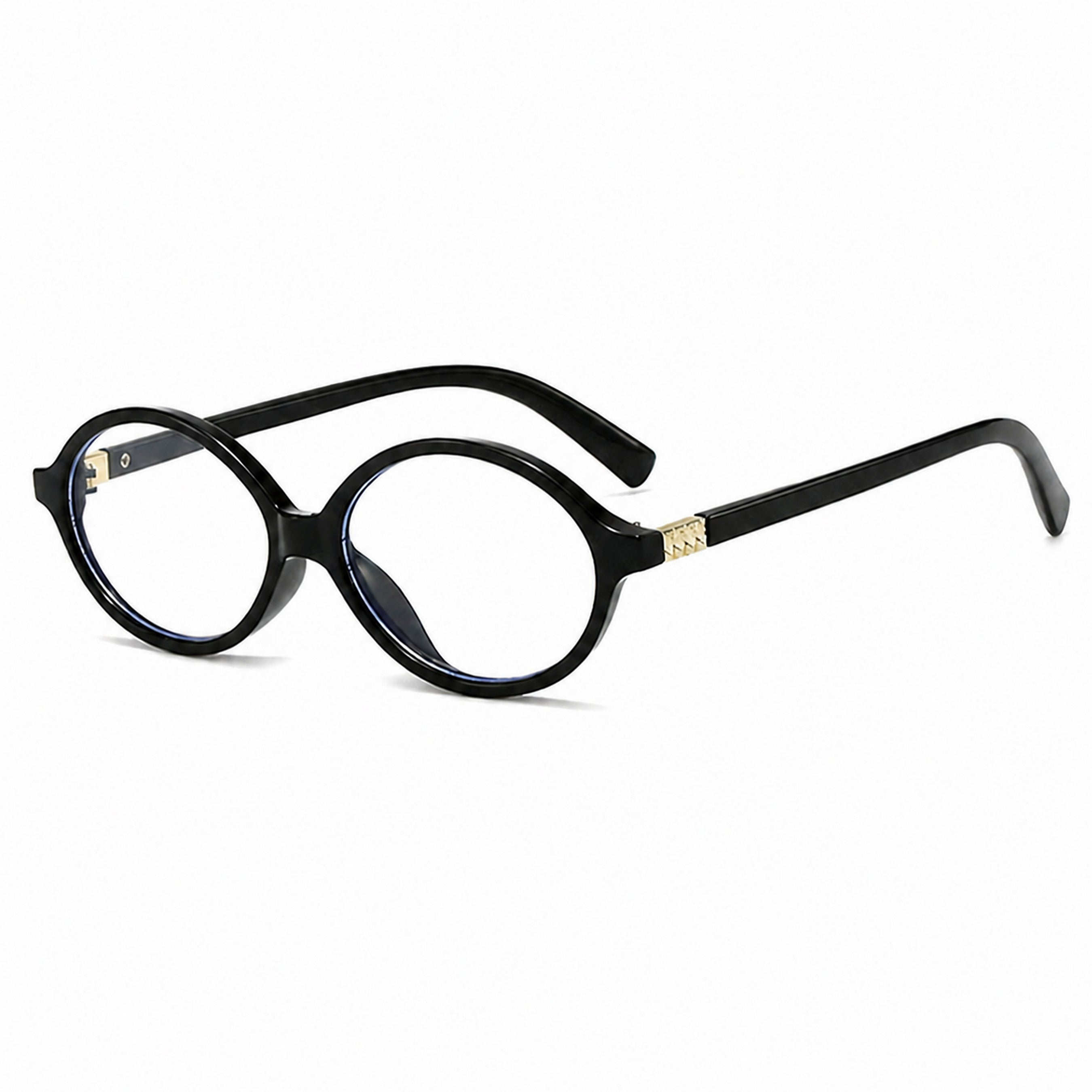 Dervin Blue Light Blocking Eyeglasses for Men & Women | Zero Power, Anti-Glare, Oval Frame, UV Protection, Lightweight Blue Cut Glasses for Computer/Tablet/Laptop/Mobile