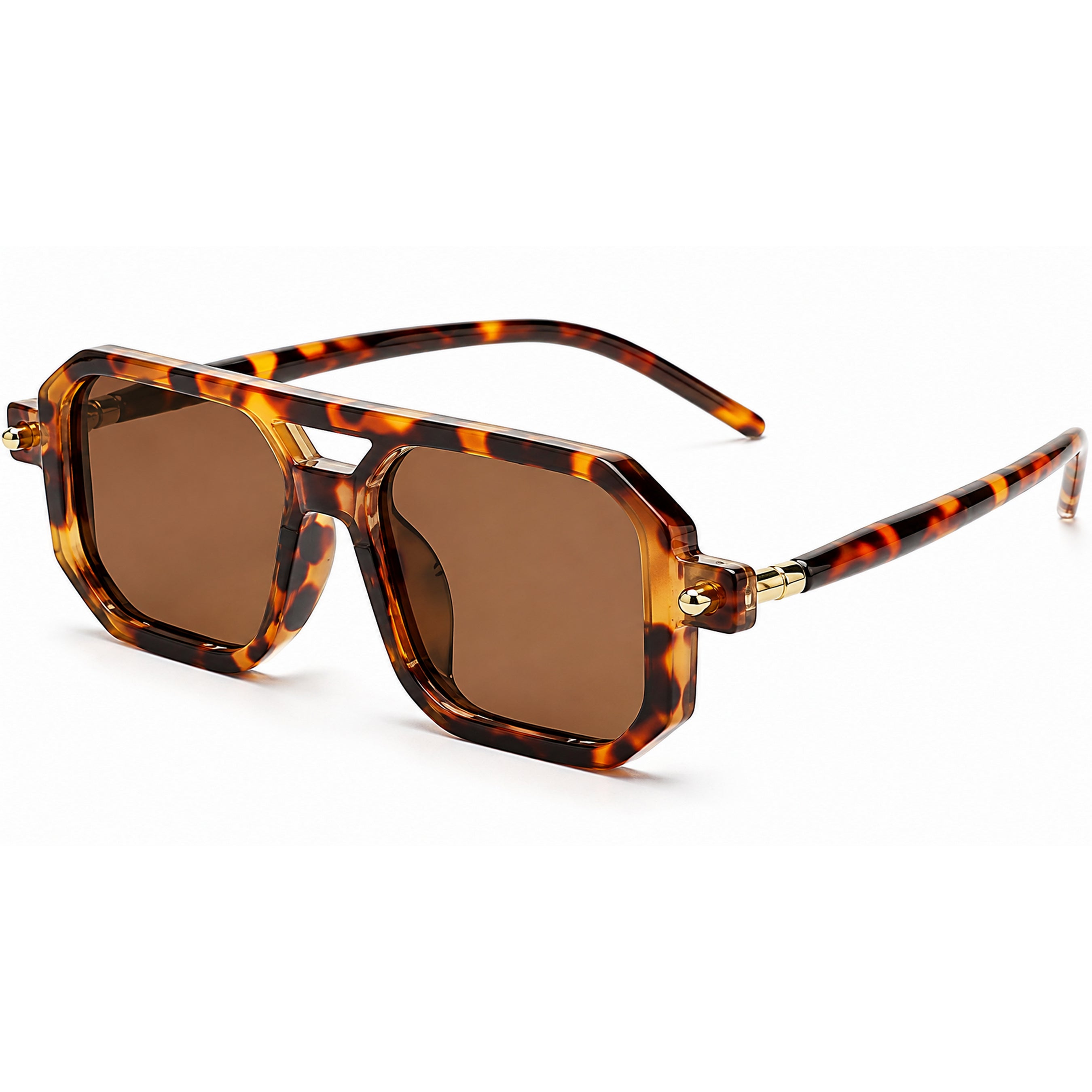 Dervin UV Protected Retro Square Sunglasses For Men & Women (Grey-Pink)