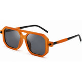 Dervin UV Protected Retro Square Sunglasses For Men & Women (Grey-Pink)