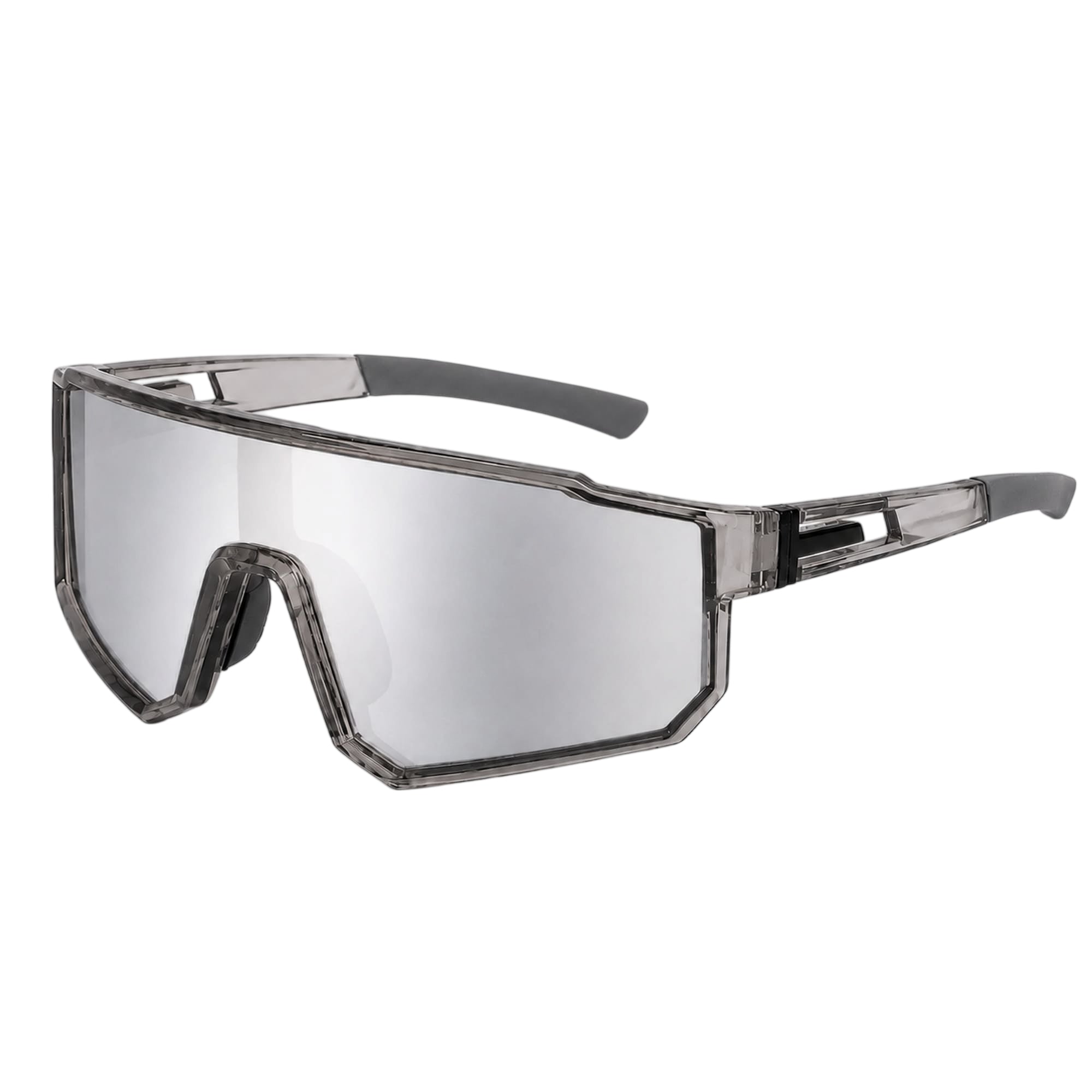 Dervin One Piece Shield Sports Oversized Visor Polarized Sunglasses for Men Women, Outdoor Cycling Hiking Fishing Sunglasses (Black)