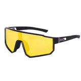 Dervin One Piece Shield Sports Oversized Visor Polarized Sunglasses for Men Women, Outdoor Cycling Hiking Fishing Sunglasses (Black)