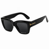 Dervin UV Protected Thick Square Sunglasses for Men and Women (Black)