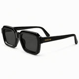Dervin UV Protected Retro Square Sunglasses for Men and Women (Black)
