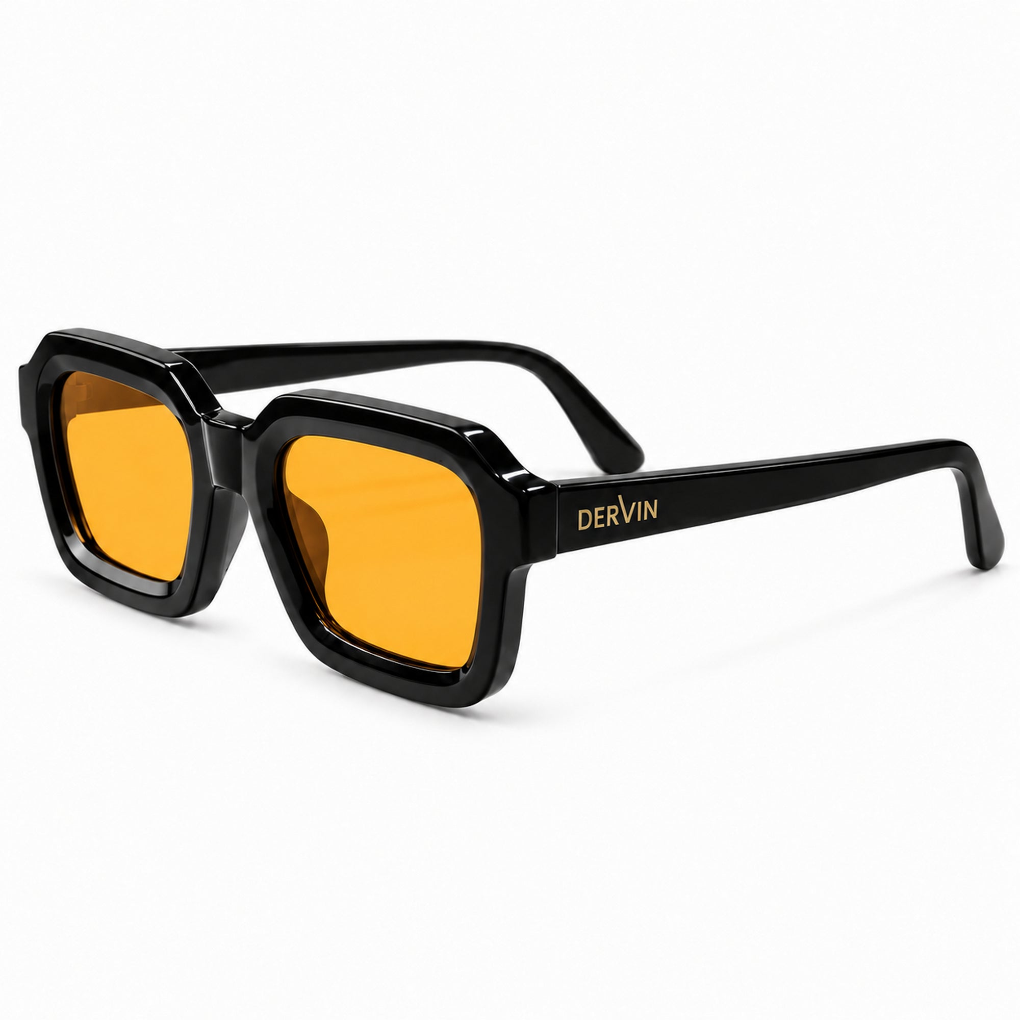 Dervin UV Protected Retro Square Sunglasses for Men and Women (Black)