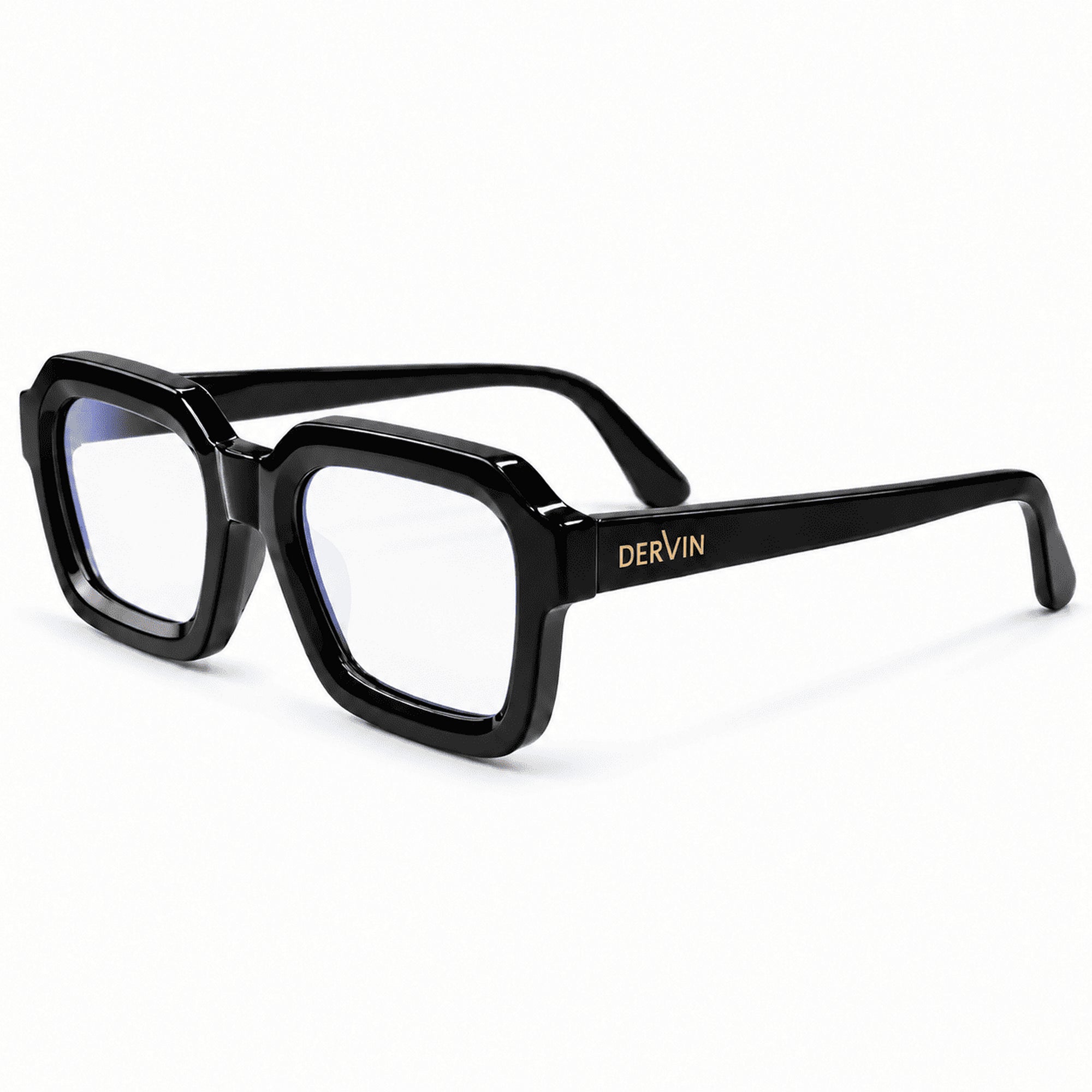 Dervin UV Protected Retro Square Sunglasses for Men and Women (Black)