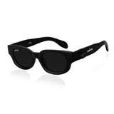 Dervin UV Protection Polarized Rounded Rectangle Sunglasses for Men and Women (Black-Black)