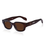 Dervin UV Protection Polarized Rounded Rectangle Sunglasses for Men and Women (Black-Black)