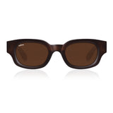 Dervin UV Protection Polarized Rounded Rectangle Sunglasses for Men and Women (Black-Black)