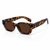Dervin UV Protection Polarized Rounded Rectangle Sunglasses for Men and Women (Black-Black)