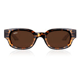 Dervin UV Protection Polarized Rounded Rectangle Sunglasses for Men and Women (Black-Black)