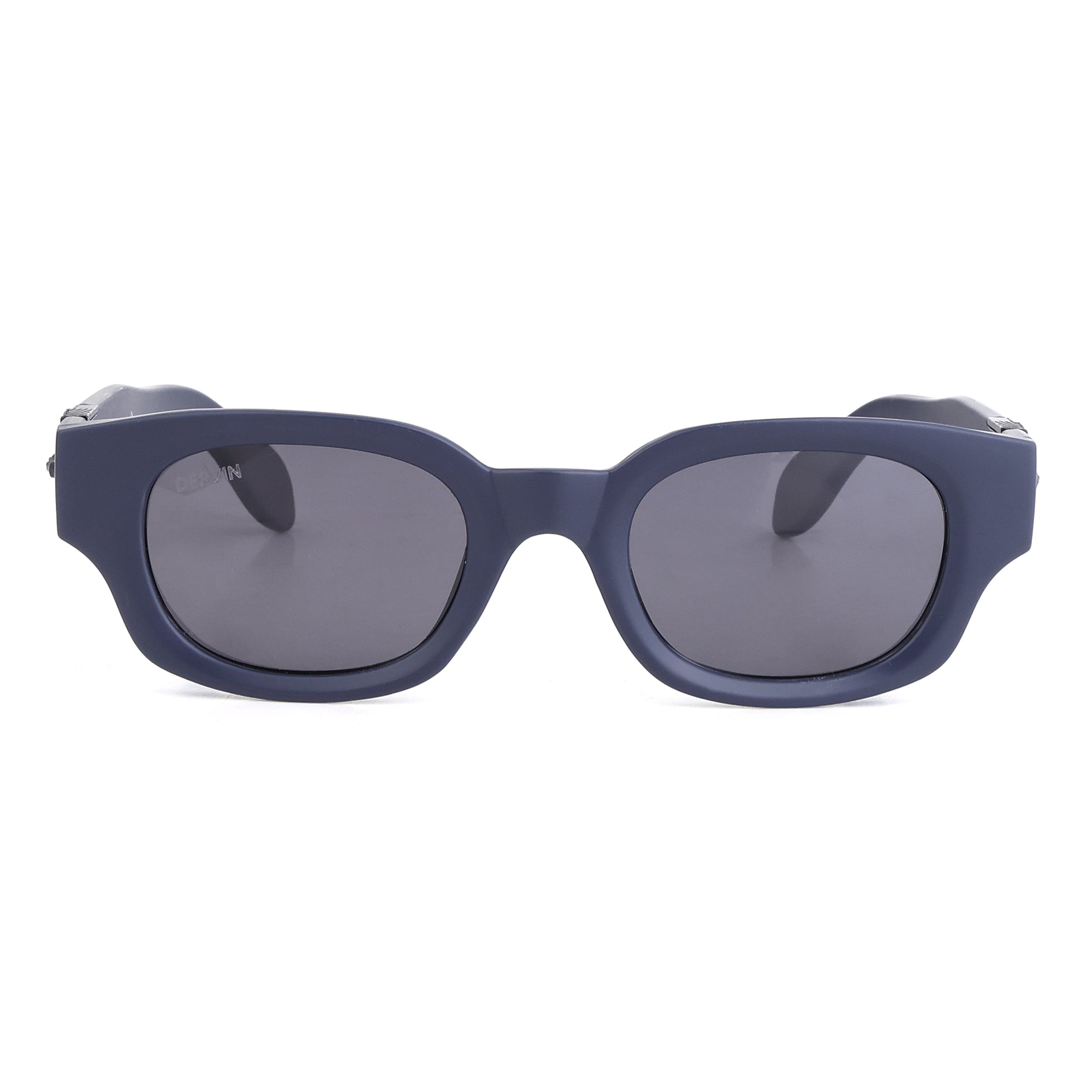 Dervin UV Protection Polarized Rounded Rectangle Sunglasses for Men and Women (Black-Black)