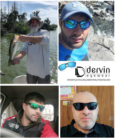 Dervin UV Protected Polarized Sports Sunglasses for Men Driving Cycling Fishing Cricket Sunglasses - Dervin