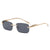 Dervin Leopard Decorated Arms Rimless Rectangle Sunglasses for Men and Women
