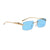 Dervin Leopard Decorated Arms Rimless Rectangle Sunglasses for Men and Women