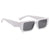 Dervin UV Protection Rectangular wide leg Sunglasses for Men and Women (Black)