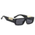 Dervin UV Protection Rectangular wide leg Leopard Decorated Arms Sunglasses for Men and Women - Dervin
