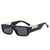 Dervin UV Protection Rectangular wide leg Leopard Decorated Arms Sunglasses for Men and Women