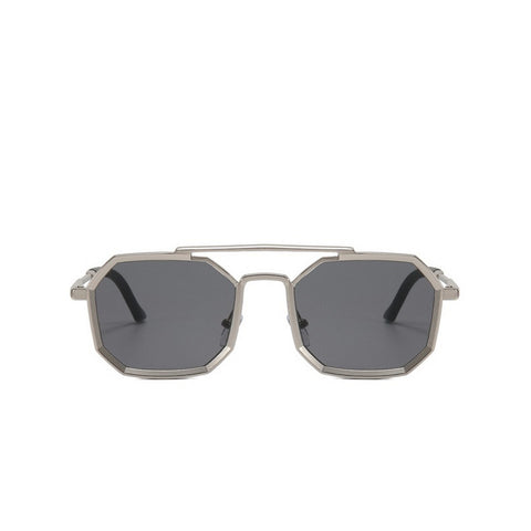 Dervin UV Protected Full Rim Hexagonal Sunglasses for Men, Polygon Metal Frame Sunglasses - Dervin