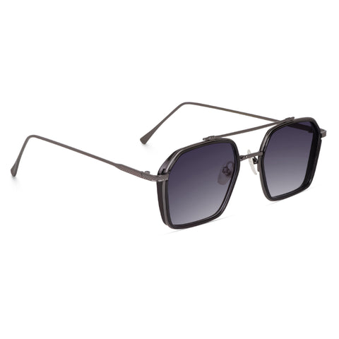 Dervin UV Protected Full Rim Hexagonal Polygon Sunglasses for Men - Dervin