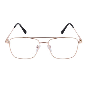 Dervin Blue Light Blocking Blue Cut Zero Power anti-glare Retro Square Eyeglasses, Frame for Eye Protection from UV by Computer/Tablet/Laptop/Mobile (Golden) - Dervin