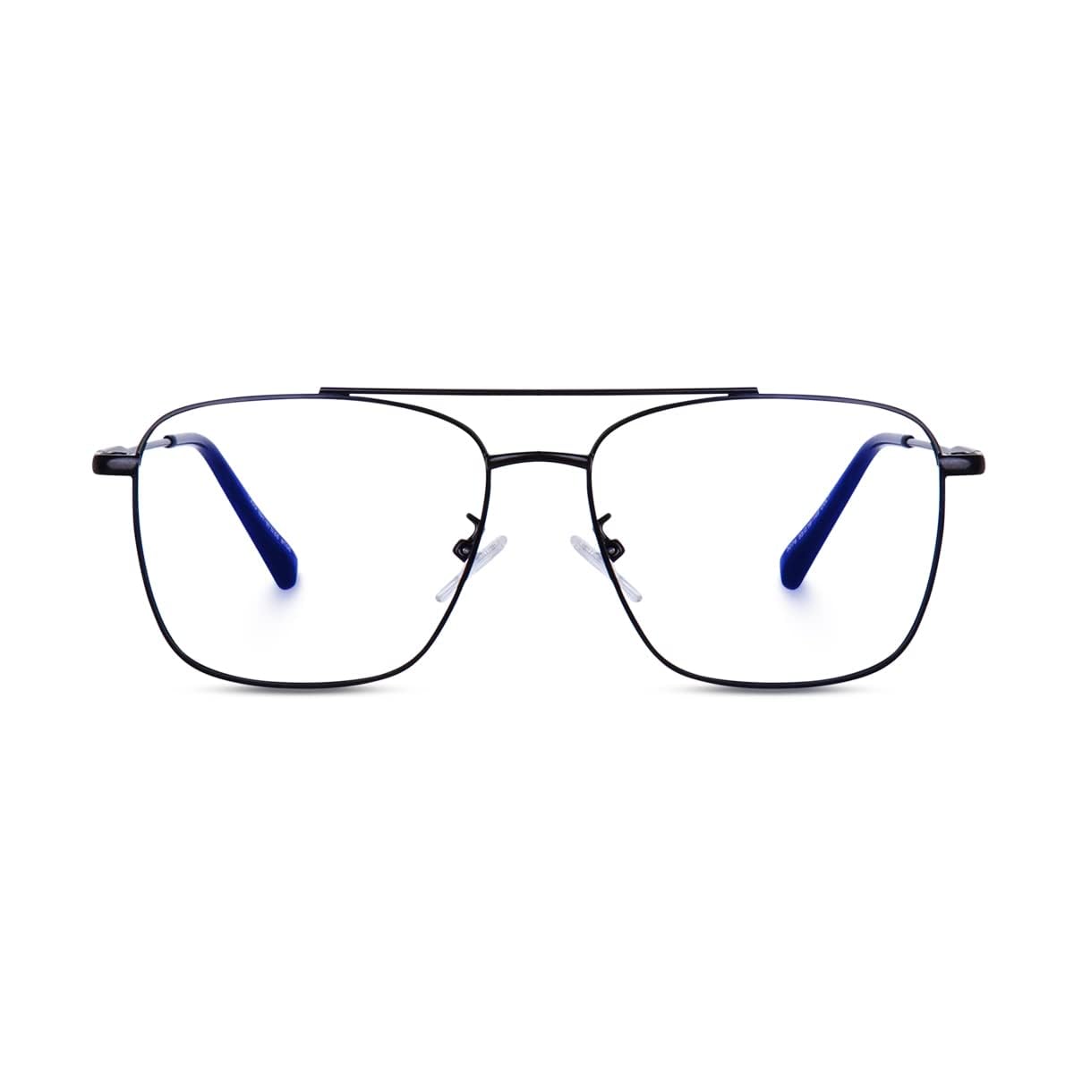 Dervin Blue Light Blocking Blue Cut Zero Power anti-glare Retro Square Eyeglasses, Frame for Eye Protection from UV by Computer/Tablet/Laptop/Mobile (Golden) - Dervin