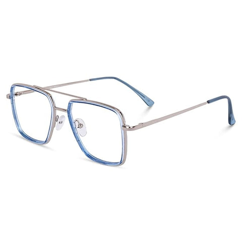 Dervin Blue Light Blocking Blue Cut Zero Power anti-glare Retro Square Eyeglasses, Frame for Eye Protection from UV by Computer/Tablet/Mobile/Laptop