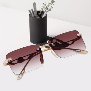 Dervin UV Protected Rectangular Rimless Sunglasses for Men and Women - Dervin