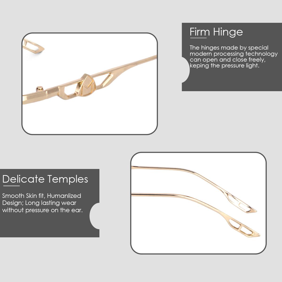 Dervin UV Protected Rectangular Rimless Sunglasses for Men and Women - Dervin
