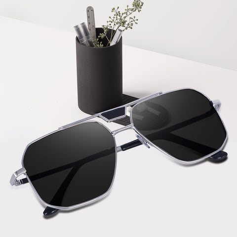 Dervin Golden-Black UV Protection Hexagonal Sunglasses For Men & Women