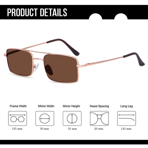 Dervin Ultra Light UV 400 Rectangular Sunglasses for Men & Women