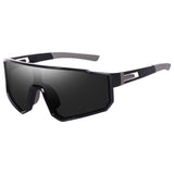 Dervin One Piece Shield Sports Oversized Visor Polarized Sunglasses for Men Women, Outdoor Cycling Hiking Fishing Sunglasses (Black)