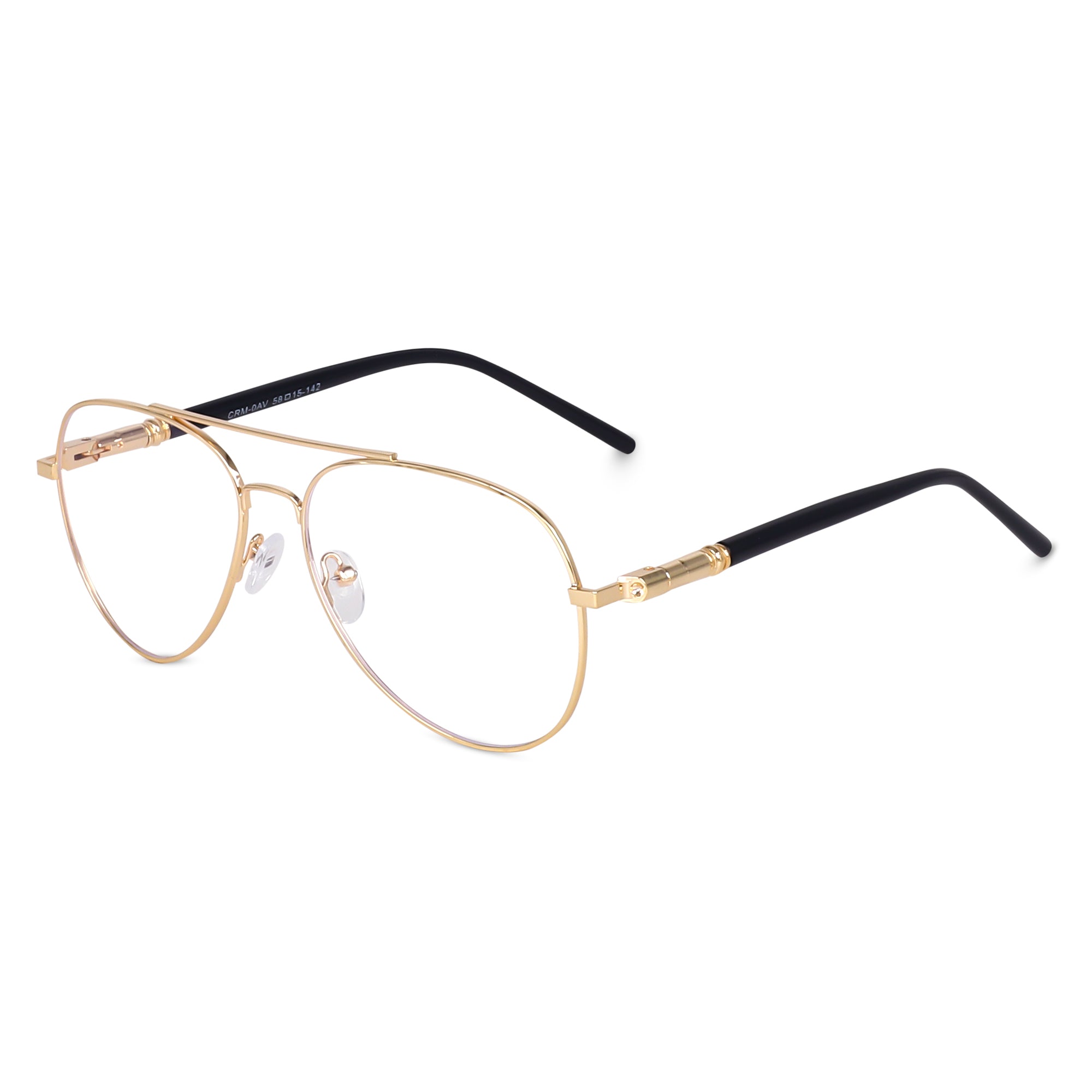 Dervin Blue Light Blocking Blue Cut Zero Power anti-glare Retro Aviator Eyeglasses frame for Eye Protection from UV by Computer/Tablet/Mobile/Laptop