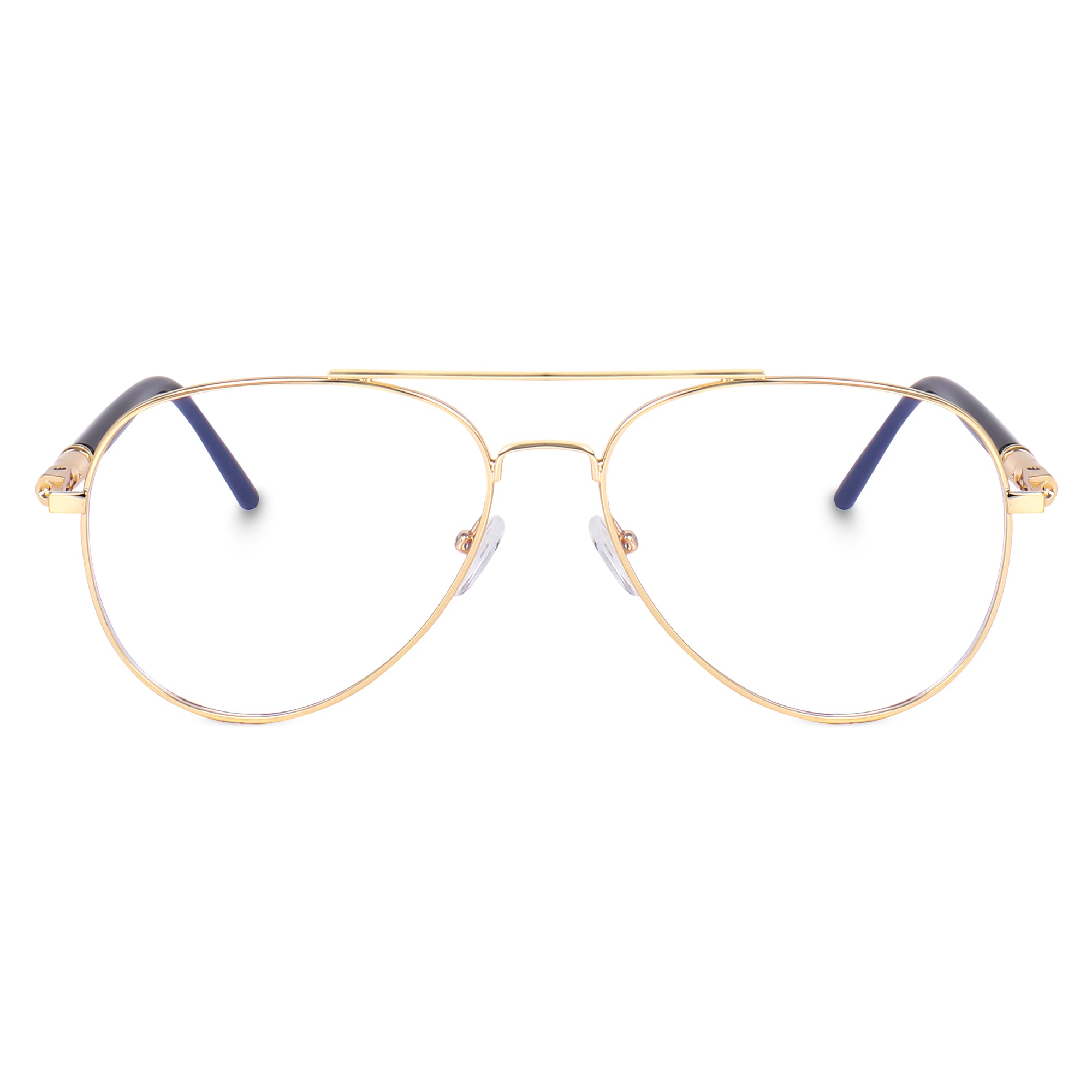 Dervin Blue Light Blocking Blue Cut Zero Power anti-glare Retro Aviator Eyeglasses frame for Eye Protection from UV by Computer/Tablet/Mobile/Laptop