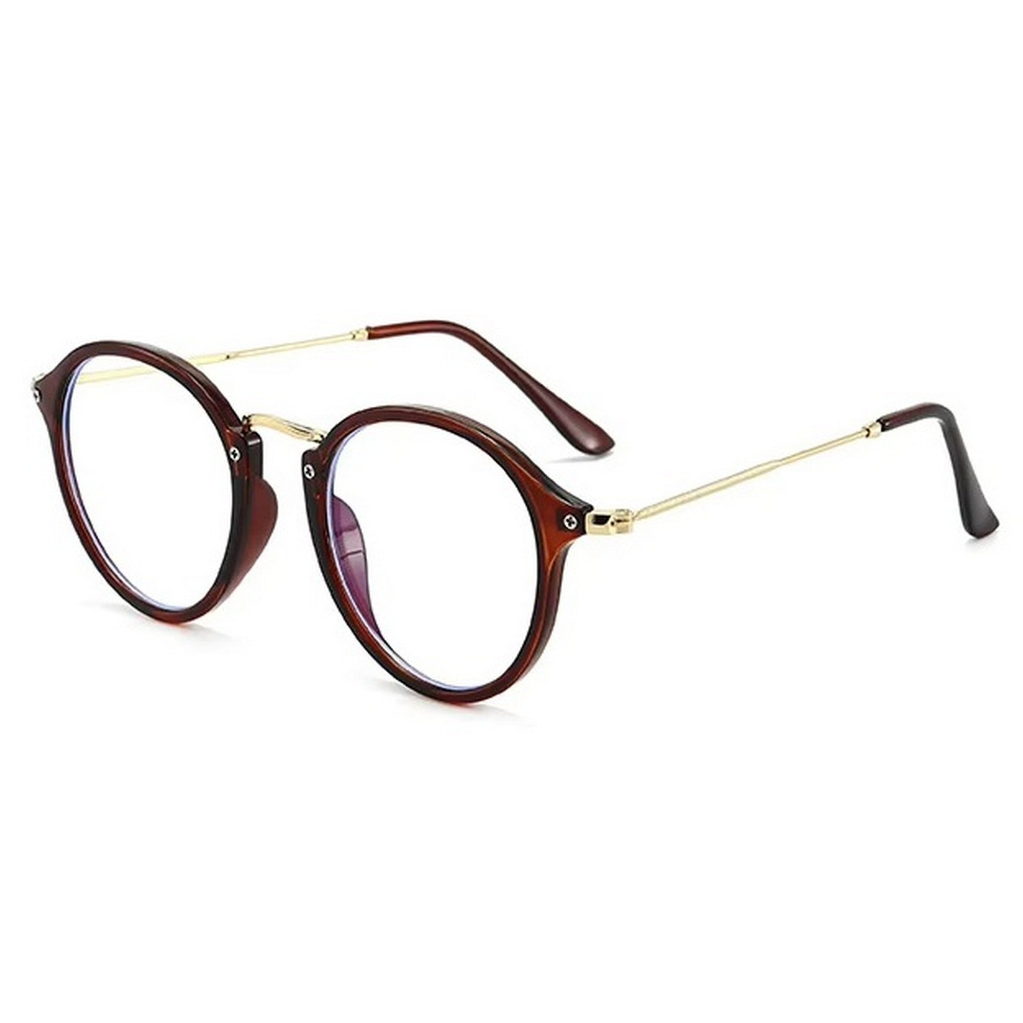 Dervin Zero Power Computer Bluelight Blocking Glasses For Men and Women | Blue Cut Computer Glasses | Anti Glare, Lightweight & Blocks Harmful Rays | Full Rim Round | 100% UV Protected