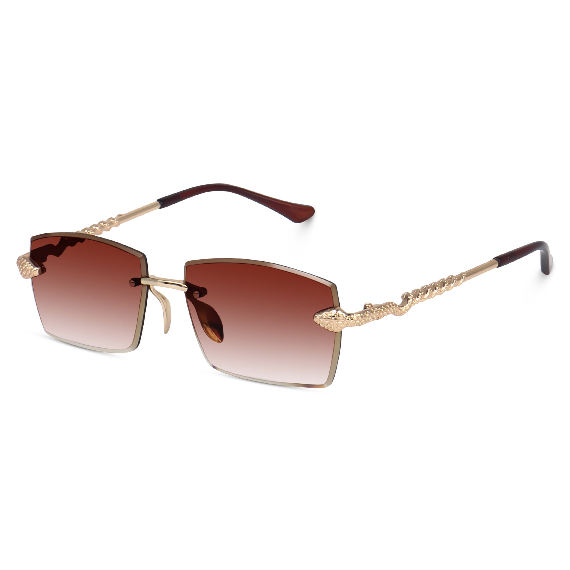 Dervin UV Protected Retro Rectangular Rimless Sunglasses for Men and Women
