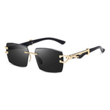 Dervin UV Protected Rectangular Rimless Sunglasses for Men and Women