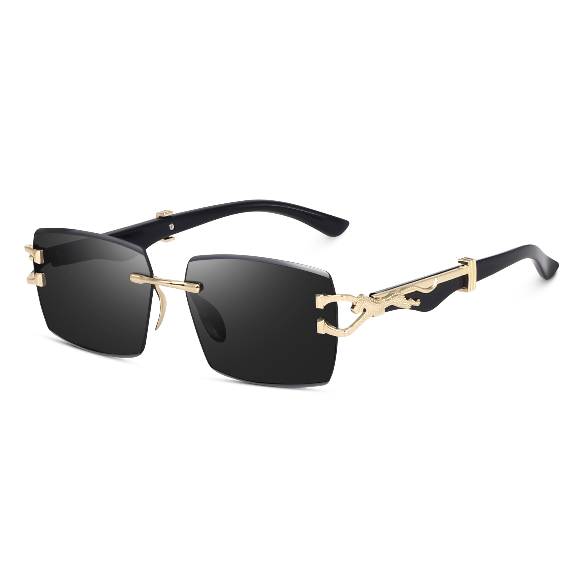 Dervin UV Protected Rectangular Rimless Sunglasses for Men and Women