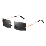 Dervin UV Protected Retro Rectangular Rimless Punk Sunglasses for Men and Women
