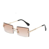 Dervin UV Protected Retro Rectangular Rimless Punk Sunglasses for Men and Women