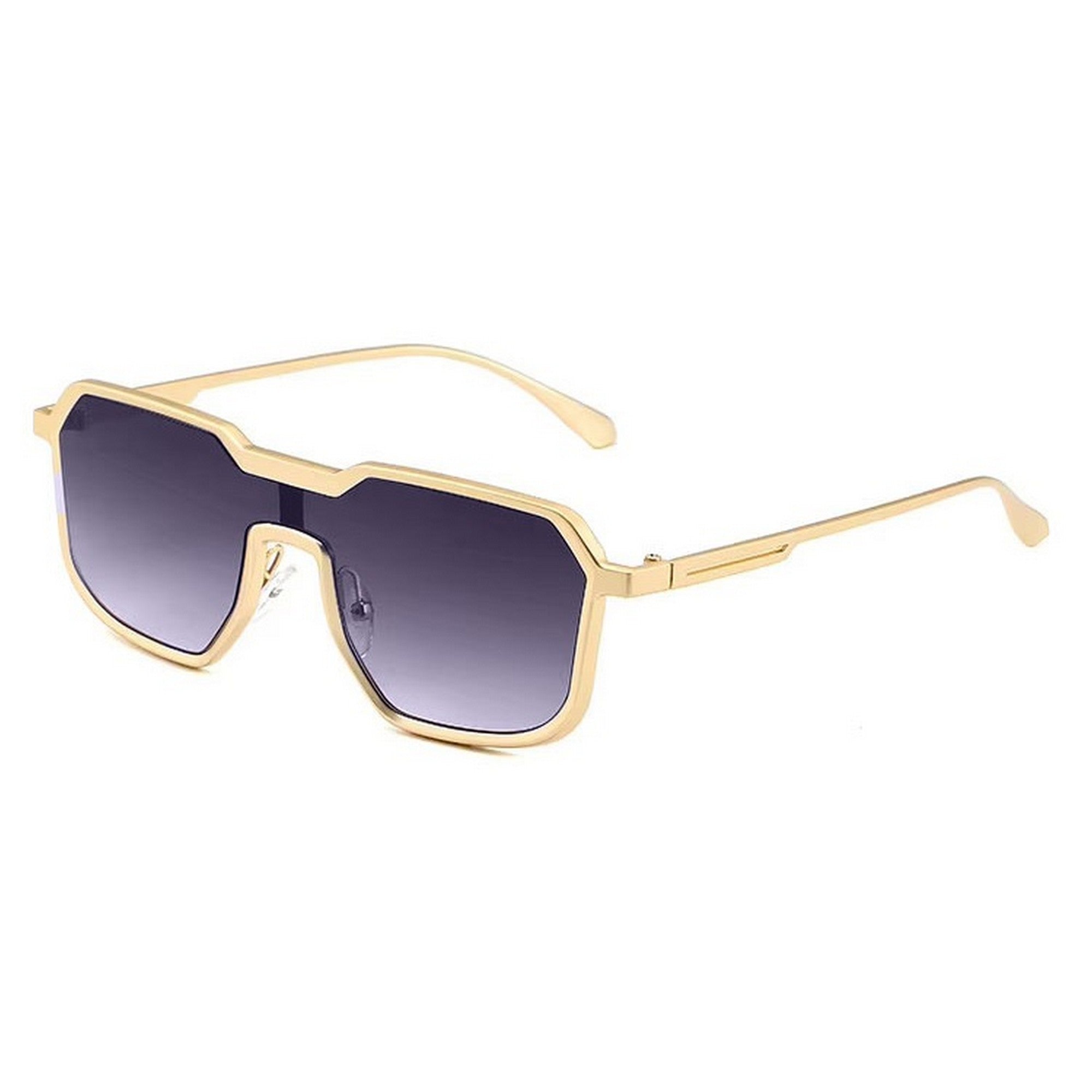 Dervin UV Protected One Piece Designer Punk Style Metal Sunglasses for Men and Women