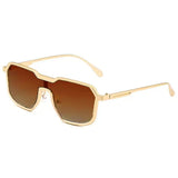 Dervin UV Protected One Piece Designer Punk Style Metal Sunglasses for Men and Women